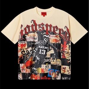 Godspeed x Chris Brickley Graphic T-Shirt Cream Size Large NWT